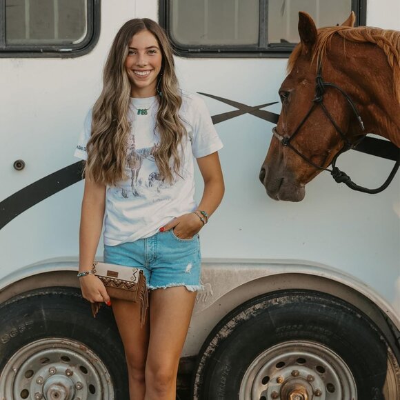 X Wrangler Western Wallet for Women RFID Blocking Wristlet Wallets with Aztec Em - Picture 6 of 8